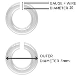 Thick Wire, 100pcs 5mm size, jump ring brass touch plating, Matty silver color