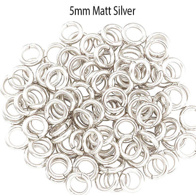 Thick Wire, 100pcs 5mm size, jump ring brass touch plating, Matty silver color