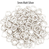 Thick Wire, 100pcs 5mm size, jump ring brass touch plating, Matty silver color