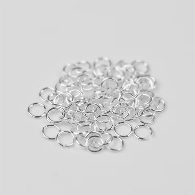 100pcs 5mm Jump Rings – Brass Material, 925 Silver Plated, Durable Plating for Jewelry Making