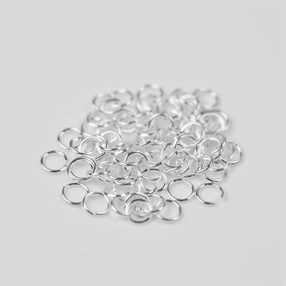 100pcs 5mm Jump Rings – Brass Material, 925 Silver Plated, Durable Plating for Jewelry Making