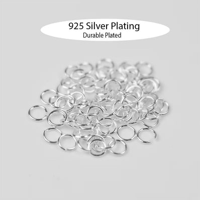 100pcs 5mm Jump Rings – Brass Material, 925 Silver Plated, Durable Plating for Jewelry Making