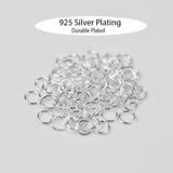 100pcs 5mm Jump Rings – Brass Material, 925 Silver Plated, Durable Plating for Jewelry Making