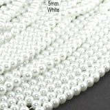 5mm Glass Beads Pearl Sold Per Strand of 30~32" About 180 Beads