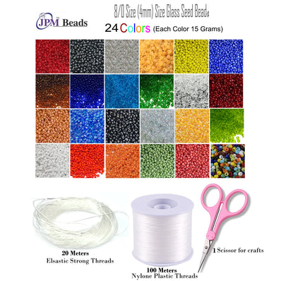Bulk 4mm Mixed Colour Seed Beads for Jewelry Making 110 Grams About 1600pcs,6/0 - Default Title