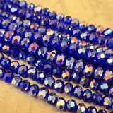 1 LINE/STRING PACK' 6x4 MM AB LUSTURE RONDEL TYRE CRYSTAL GLASS BEADS