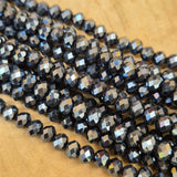 1 LINE/STRING PACK' 6x4 MM AB LUSTURE RONDEL TYRE CRYSTAL GLASS BEADS