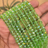 1 LINE/STRING PACK' 6x4 MM AB LUSTURE RONDEL TYRE CRYSTAL GLASS BEADS