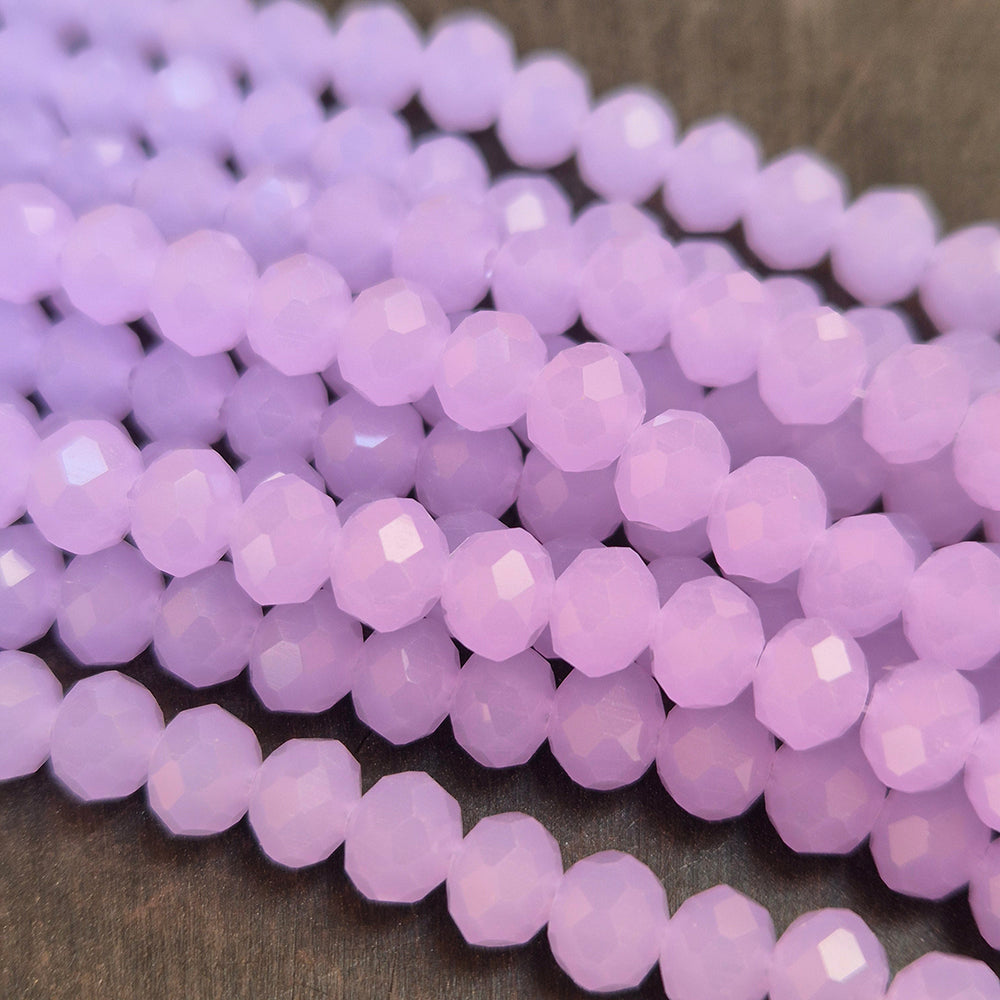 1 LINE/STRING PACK' 6x4 MM AB SPECIAL LAVENDER COLOR RONDEL TYRE CRYSTAL GLASS BEADS