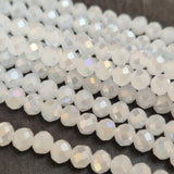 1 LINE/STRING PACK' 6x4 MM AB LUSTURE RONDEL TYRE CRYSTAL GLASS BEADS