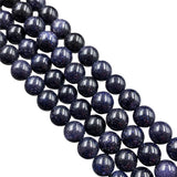 1 Line Pack' Natural Blue Sandstone Round Gemstone Beads Strand (8mm) – 44-45 Pieces