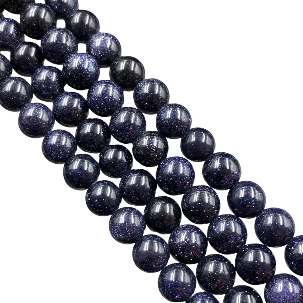 1 Line Pack' Natural Blue Sandstone Round Gemstone Beads Strand (8mm) – 44-45 Pieces