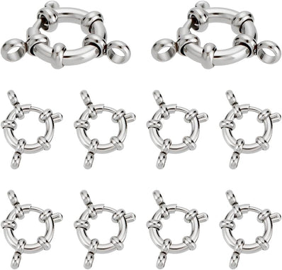 Stainless Steel Sailor Clasp 11-12 mm Round Spring Ring Buckle for Jewelry Making - 1 Pc Pack