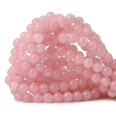Rose Quartz, 8mm Round Gemstone Beads Per Line Approx 46 Beads