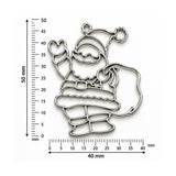 5Pcs Pack Stainless Steel Plated Santa Claus Bezel Charm Pendant 50x40mm