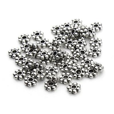 100 Pcs Pkg. Metal Oxidized Fine quality Jewelry making beads in Size About 6 Milimeters