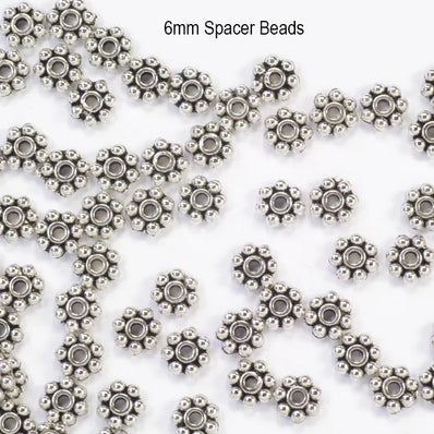 100 Pcs Pkg. Metal Oxidized Fine quality Jewelry making beads in Size About 6 Milimeters