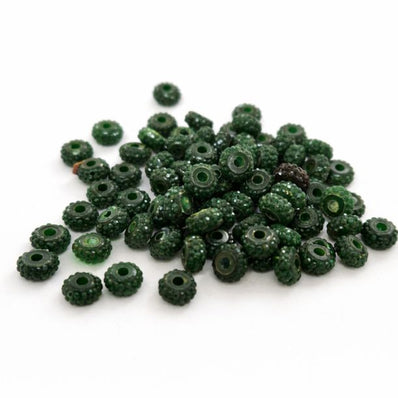 100pcs Green glitter spacer beads for jewelry making