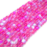 6MM, Baby PINK COLOR, 6MM SIZE, MYSTIC AURA QUARTZ BEADS, MATTE HOLOGRAPHIC BEADS, SOLD PER LINE ABOUT 60 BEADS