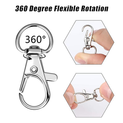 2 PCS PACK LARGE SILVER POLISHED SWIVEL LOBSTER CLAW CLAPS HOOK