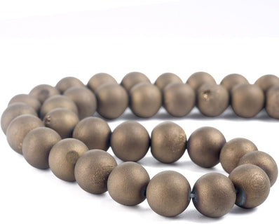 DRUZZY AGATE QUARTZ' 1 LINE PACK 10 MM' 35-36 BEADS