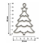 5Pcs Pack Stainless Steel Plated Christmas Tree Bezel Charm Pendant 40x30mm