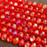 1 LINE/STRING PACK' 8 MM AB LUSTURE RONDEL TYRE CRYSTAL GLASS BEADS