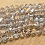 1 LINE/STRING PACK' 8 MM AB LUSTURE RONDEL TYRE CRYSTAL GLASS BEADS