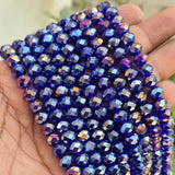 1 LINE/STRING PACK' 8 MM AB LUSTURE RONDEL TYRE CRYSTAL GLASS BEADS