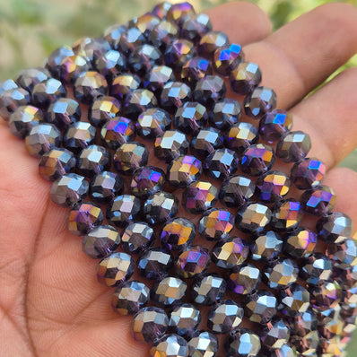 1 LINE/STRING PACK' 8 MM AB LUSTURE RONDEL TYRE CRYSTAL GLASS BEADS