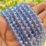 1 LINE/STRING PACK' 8 MM AB LUSTURE RONDEL TYRE CRYSTAL GLASS BEADS