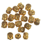 10 Pieces Pack' Buddha Small Spiritual Metal Beads Gold Color Spacer for Jewelry Making Bracelet