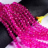 1 LINE/STRING PACK' 4MM RANI PINK CRYSTAL FACETED GLASS BEADS