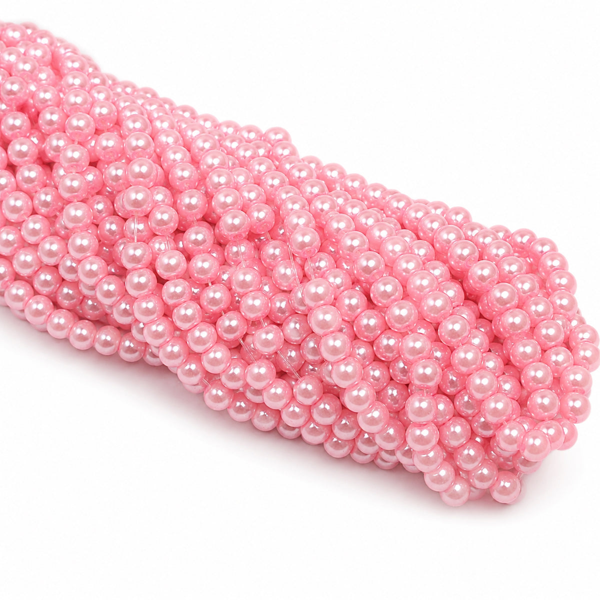 4mm Round Glass Pearl Beads – Baby Pink Pearl Finish – Approx. 210 Beads Per String – Jewelry Making Supplies  Product Description