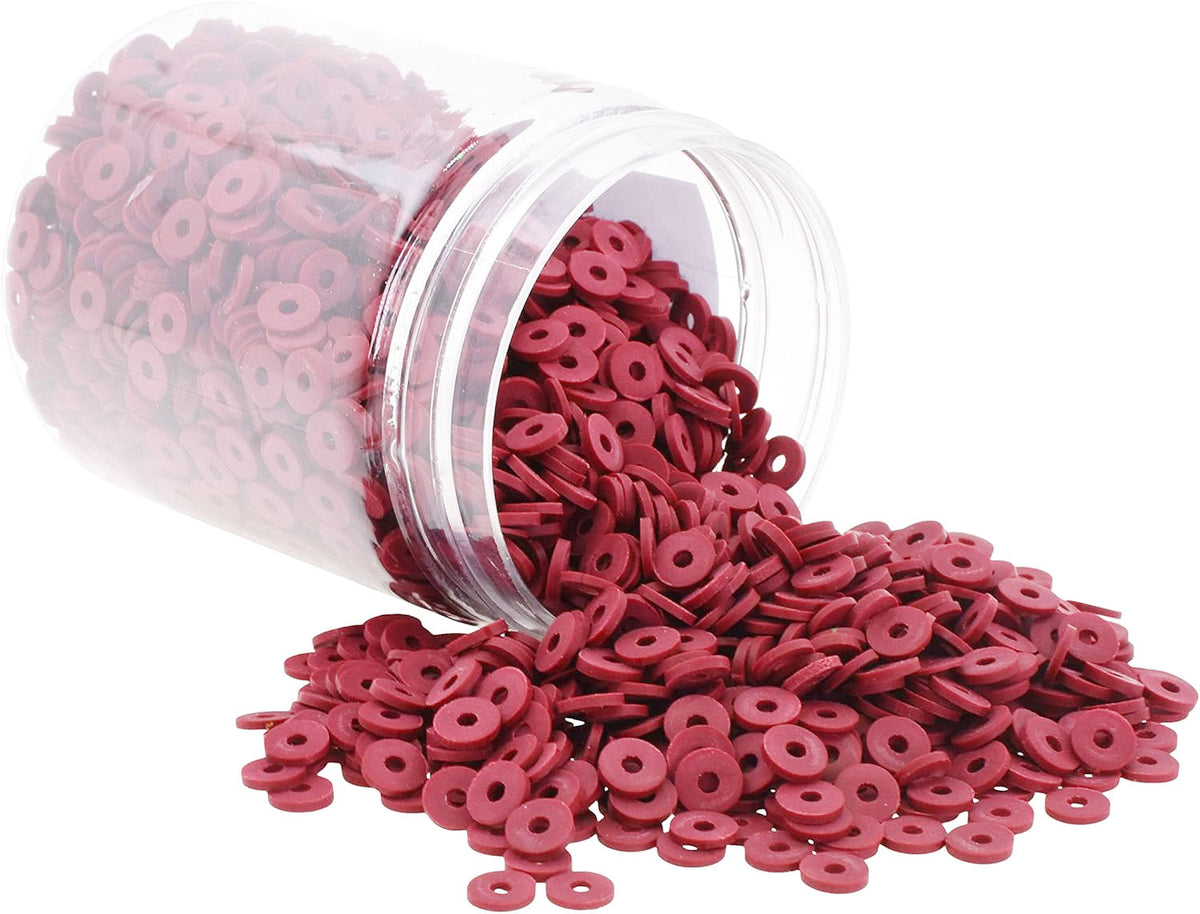 2000 PIECES PACK' 6 MM APPROX CHERRY RED COLOR FIMO POLYMER BEADS