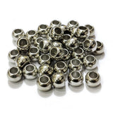 50 PIECES PACK' Premium 8mm acrylic beads with a brilliant nickel/rhodium silver finish' Lightweight and perfect for jewelry making, spacers, and crafts.