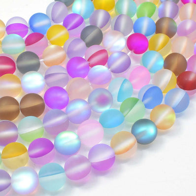 Matte Holographic Quartz 8mm, Glass Beads Online - Dearbeads