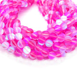 BABY PINK, MYSTIC AURA QUARTZ BEADS, MATTE HOLOGRAPHIC BEADS 8MM SOLD PER LINE ABOUT 49 BEADS