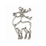 5pcs Pack Stainless Steel Plated Reindeer Open Bezel Pendant Charm for Resin Jewelry Making – 45x32mm