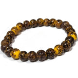 Yellow on black mosaic, handmade glass beads bracelets