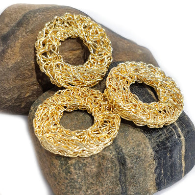 2 PCS PACK' 25 MM HANDMADE WIRE BEADS JEWELLERY MAKING COMPONENTS