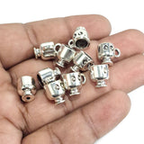 10 PIECES PACK' CUTE CUP BEAD CHARM' SILVER OXIDIZED' SIZE APPROX 10 MM