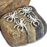 10 PIECES PACK' 16x14 MM APPROX SIZE' SILVER OXIDIZED SPIDER CHARMS