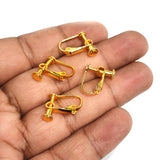 4 PCS (2 PAIRS) CLIP ON WITH SCREW DIY GOLD PLATED EARRING MAKING