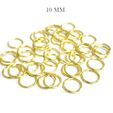 100 PIECES PACK' GOLD BRASS PLATED 10 MM  SHOULDERED CLOSED JUMP RINGS