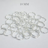100 PIECES PACK' SILVER BRASS PLATED 10 MM SHOULDERED CLOSED JUMP RINGS