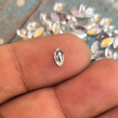 500 Pcs Boat Shape Acrylic Rhinestones Flat Back