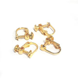 4 PCS (2 PAIRS) CLIP ON WITH SCREW DIY GOLD PLATED EARRING MAKING