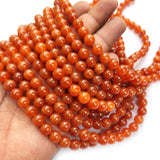 8MM NATURAL ROUND SMOOTH JADE AGATE BEADS SEMI PRECIOUS GEMSTONE BEADS FOR JEWELRY MAKING STRAND 15 INCH (47-50PCS)