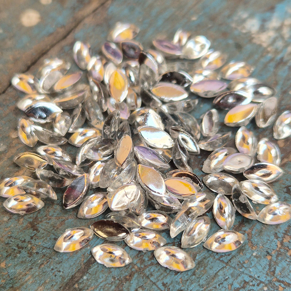 500 Pcs Boat Shape Acrylic Rhinestones Flat Back
